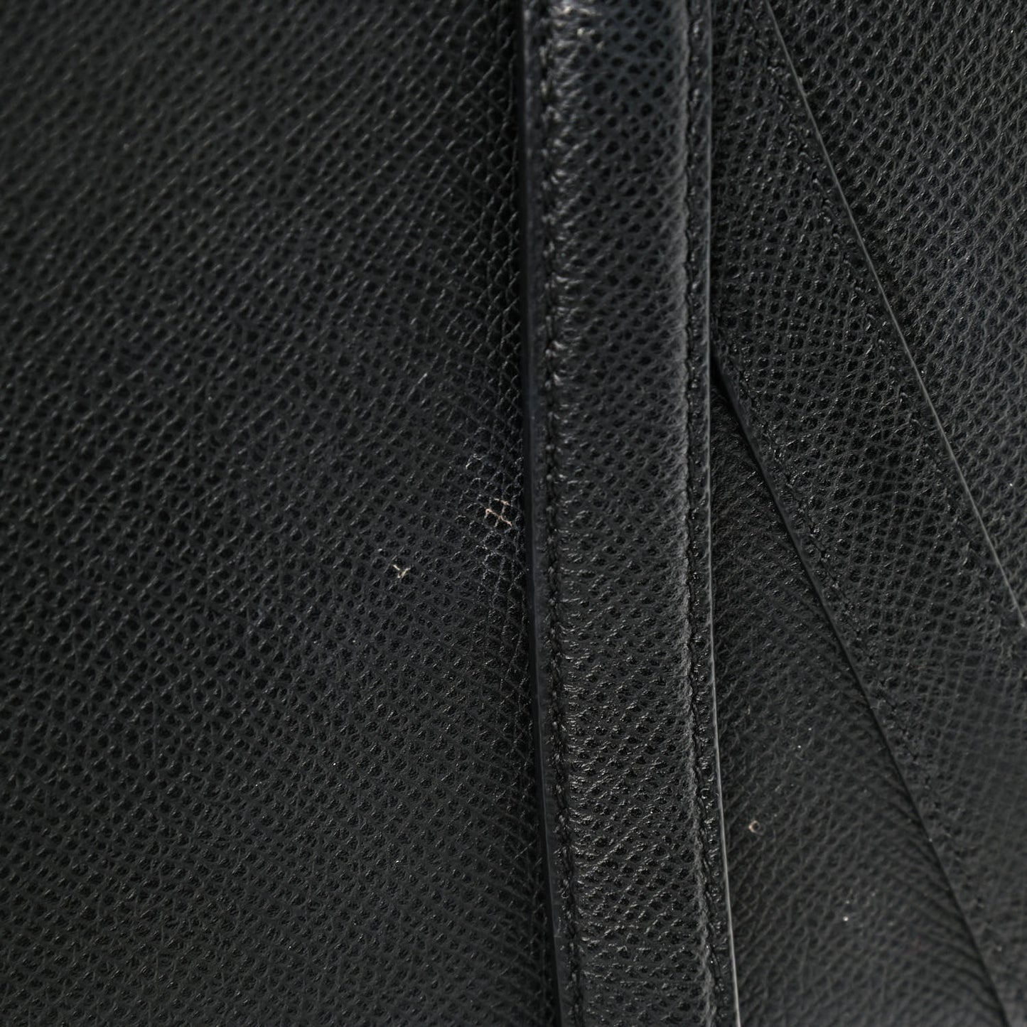 Grained Calfskin Saddle Bag Black