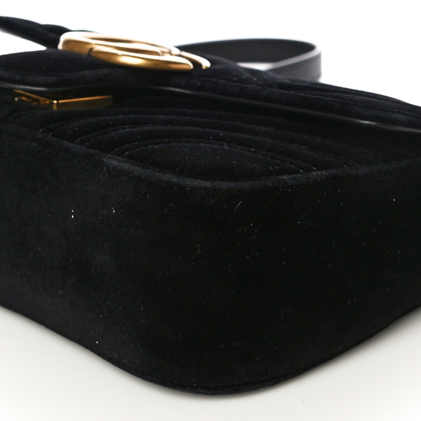 Velvet Matelasse Mini GG Marmont Shoulder Bag Black