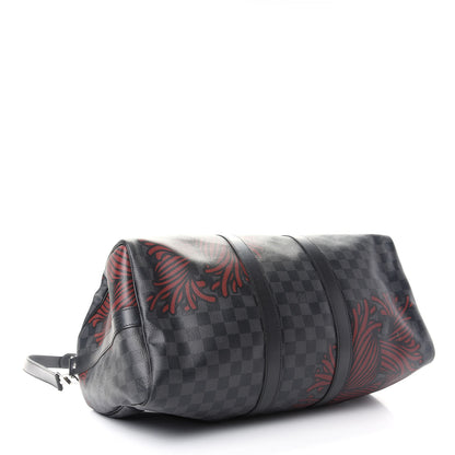 Louis Vuitton Damier Graphite Rope Keepall Bandouliere 45 Red 3 of 7
