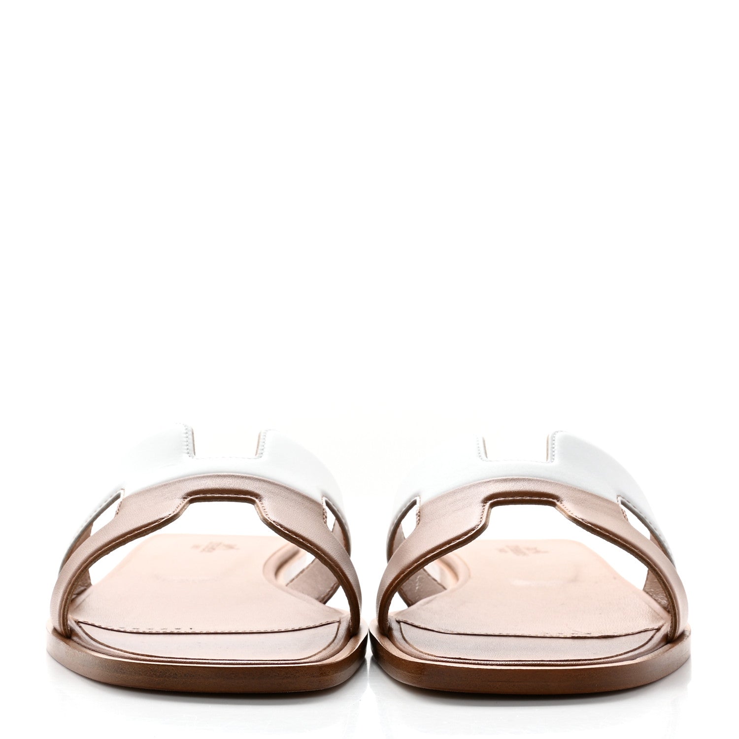 Hermes Box Calfskin Oran Sandals 38 Palissandre White 2 of 11