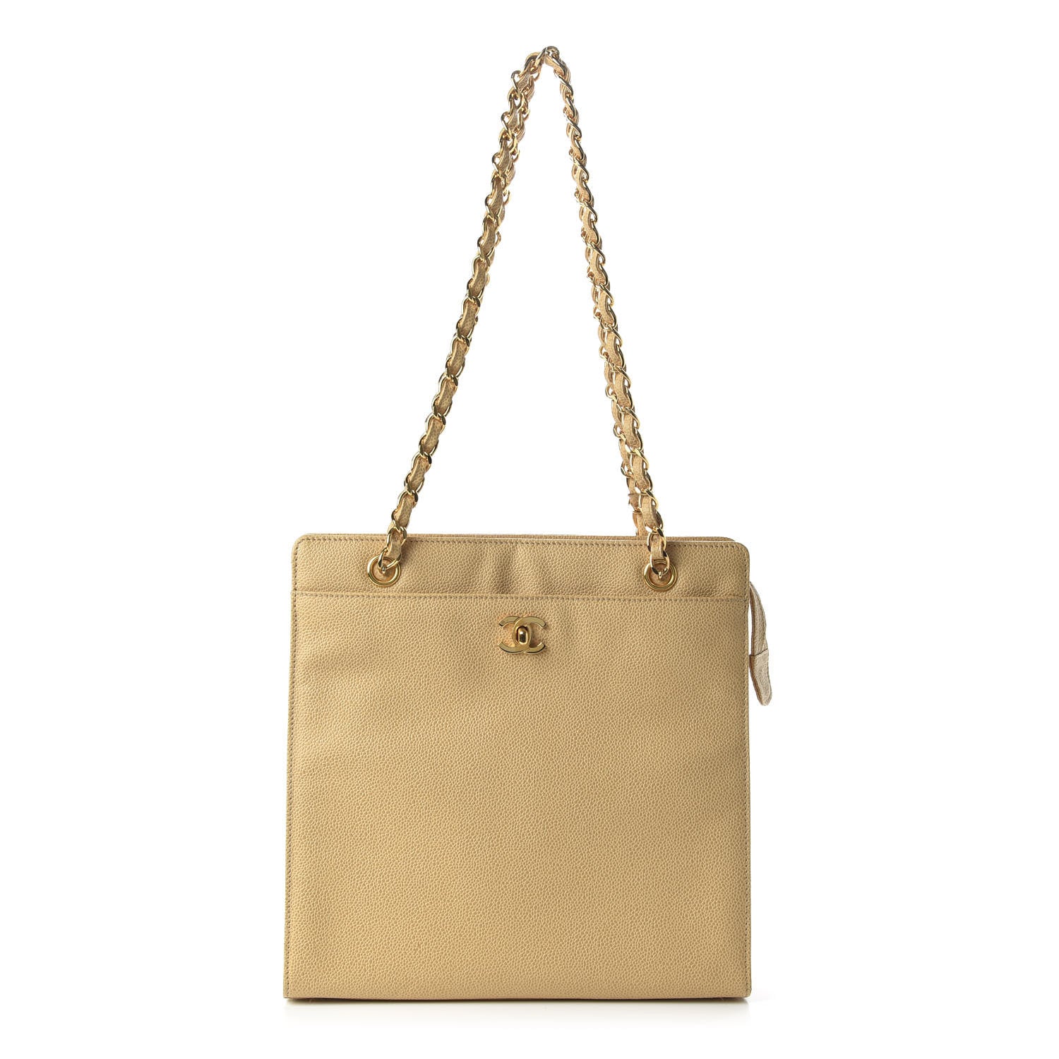 Chanel Caviar Shoulder Bag Beige 1 of 11