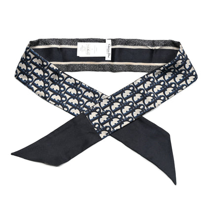 Christian Dior Silk Oblique Mitzah Scarf Blue 1 of 4