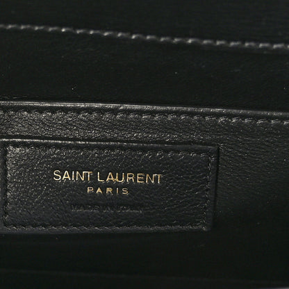 Saint Laurent Smooth Calfskin Medium Monogram Sunset Satchel Black 6 of 8