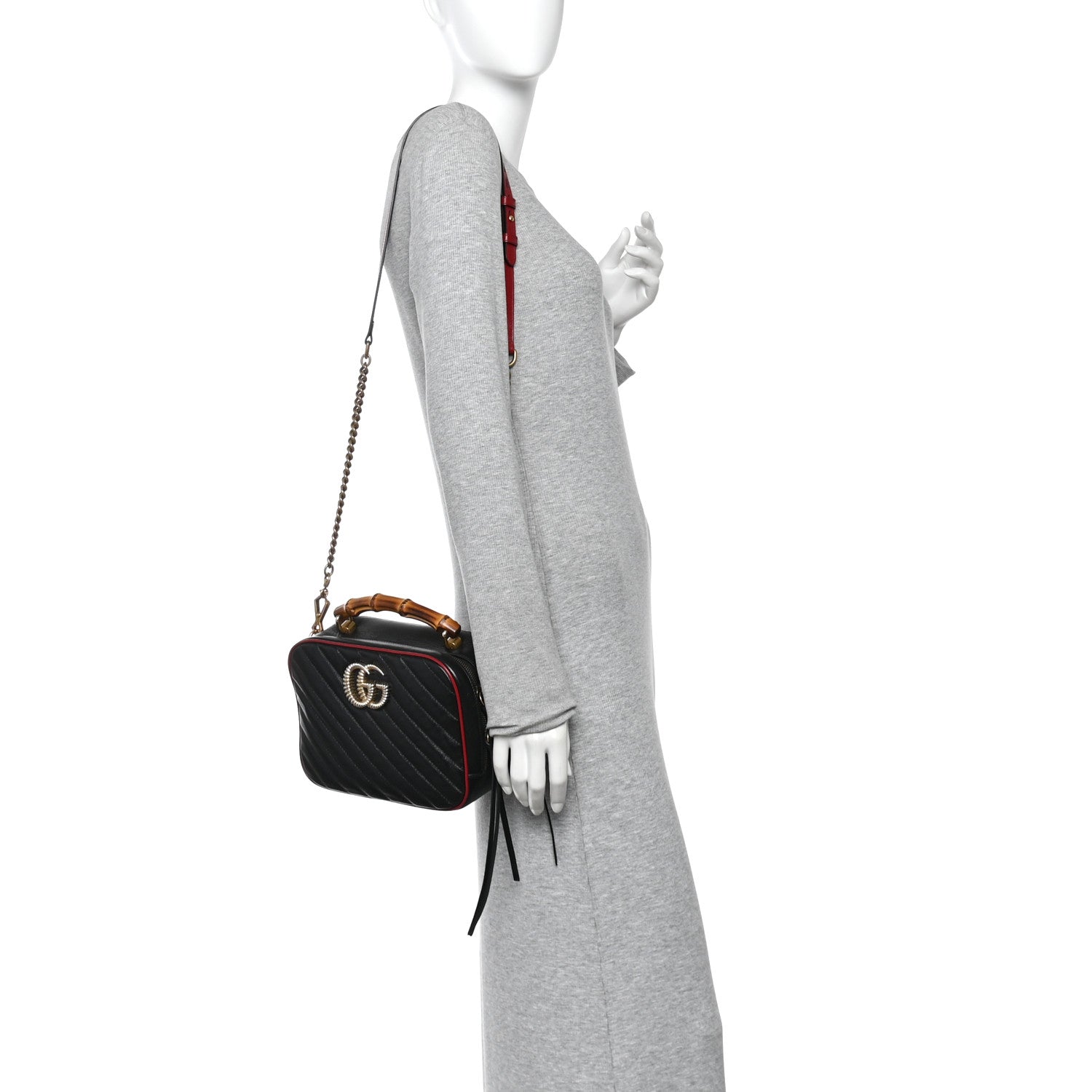 Gucci Vintage Effect Calfskin Matelasse Diagonal Small Torchon GG