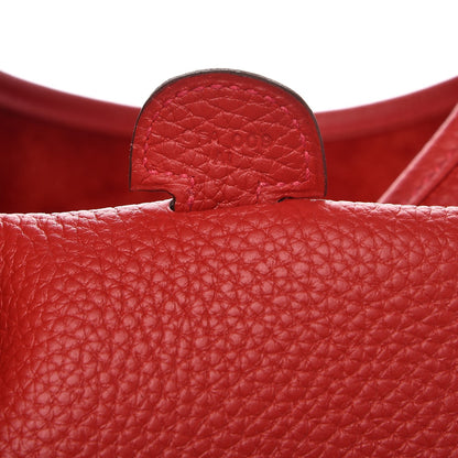 Hermes Taurillon Clemence Evelyne III PM Rouge Casaque 8 of 8