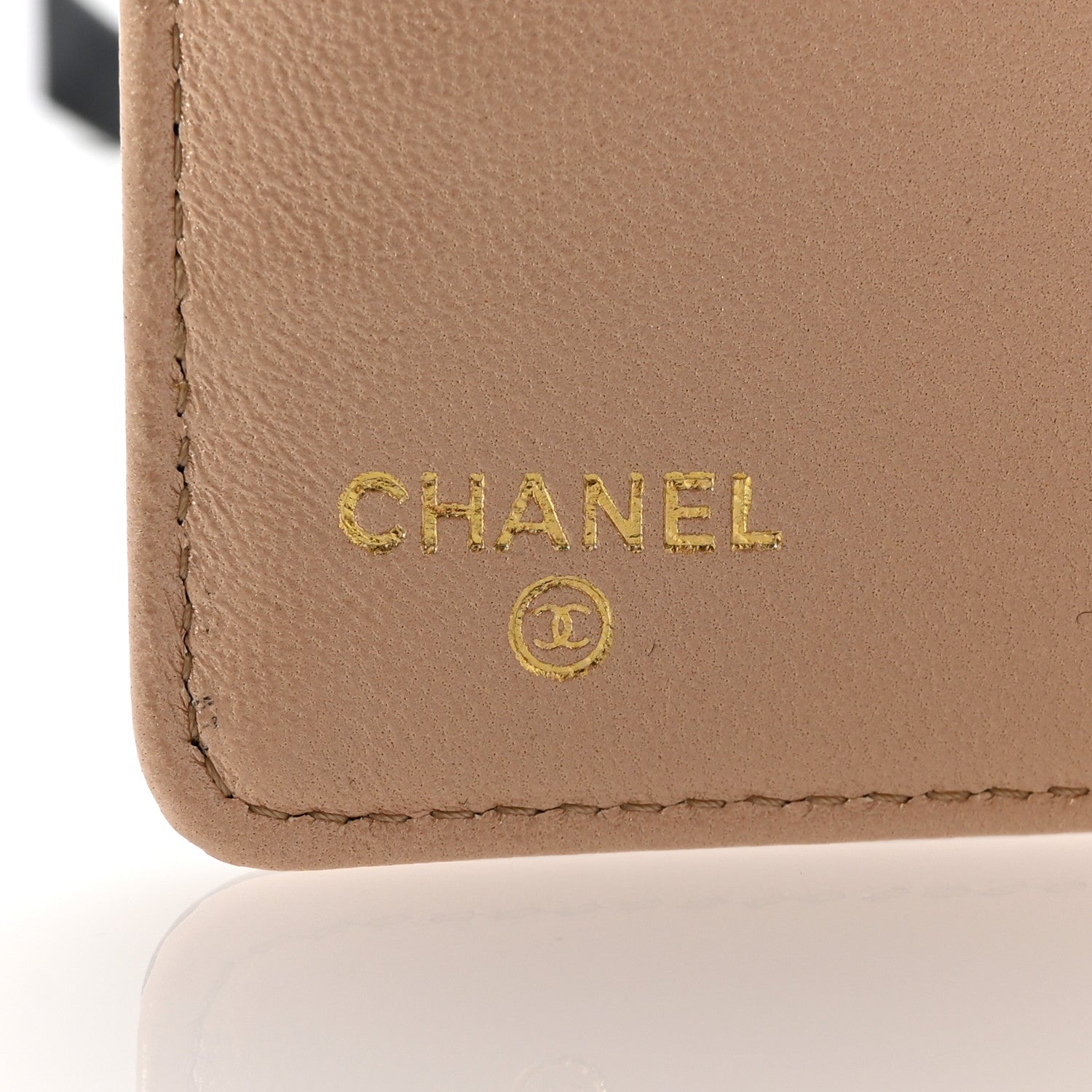 Chanel Lambskin Camellia Embossed Yen Wallet Black 6 of 9