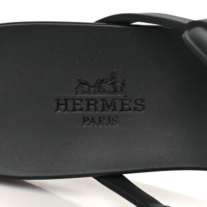 Hermes Rubber Womens Egerie Sandals 36 Black 7 of 8