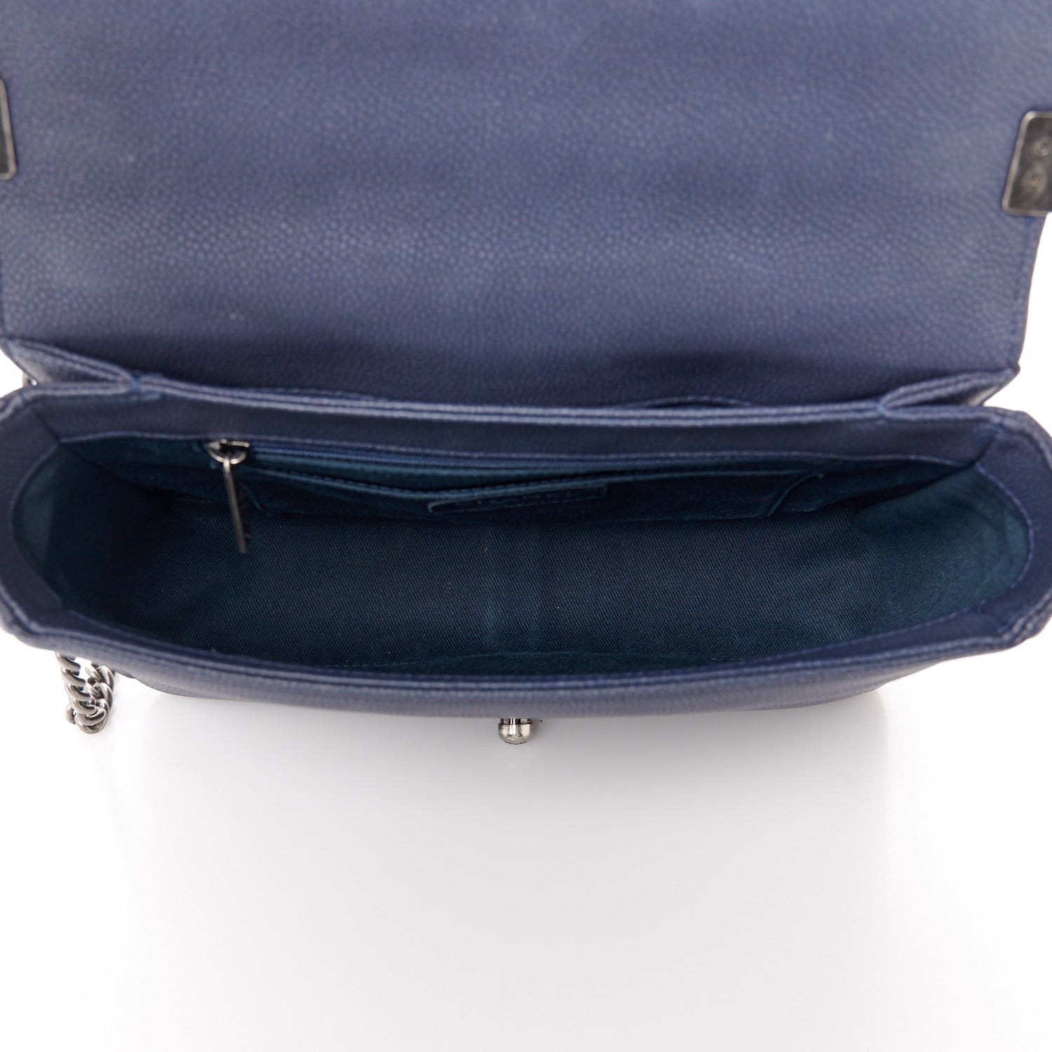 Chanel Washed Caviar Quilted Small Square Turn Around Ligne Flap Navy 6 of 12