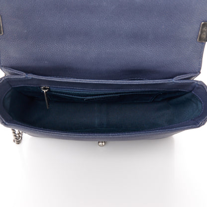 Chanel Washed Caviar Quilted Small Square Turn Around Ligne Flap Navy 6 of 12