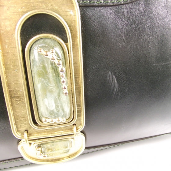 Leather Handbag Dark Green