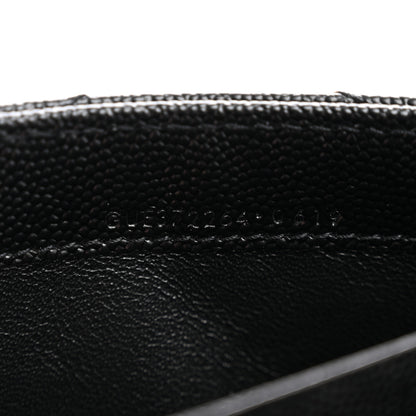 Saint Laurent Grain De Poudre Matelasse Chevron Monogram Flap Wallet Black 7 of 8