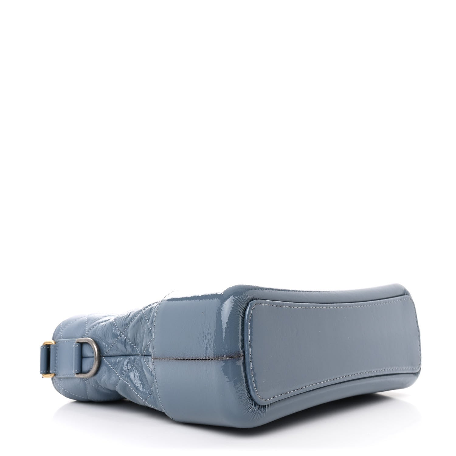 Chanel Patent Goatskin Quilted Medium Gabrielle Hobo Blue 4 of 10