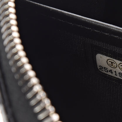Chanel Lambskin Camellia Studded Large Gusset Zip Around Wallet Black 8 of 12