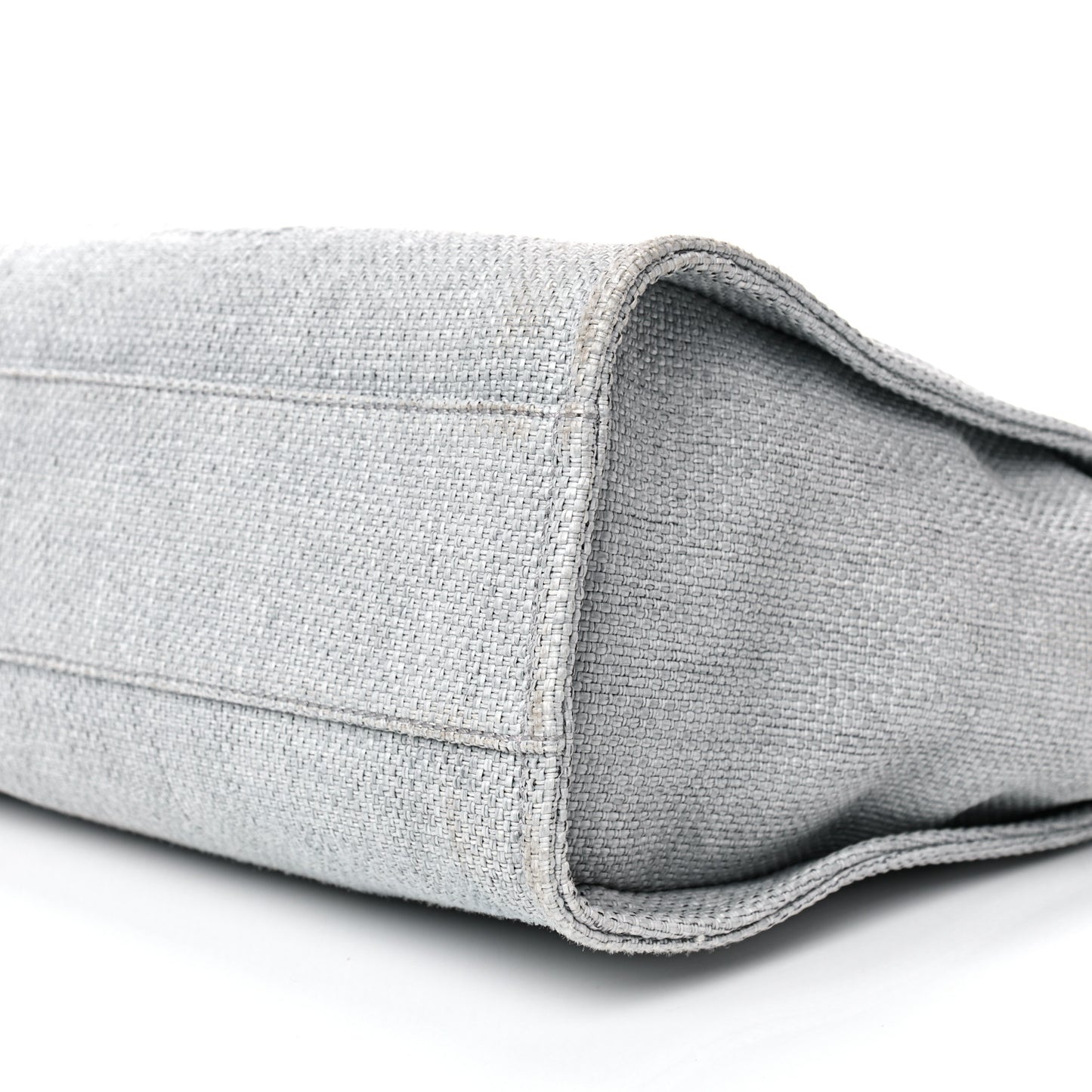 Woven Straw Raffia Small Deauville Tote Grey