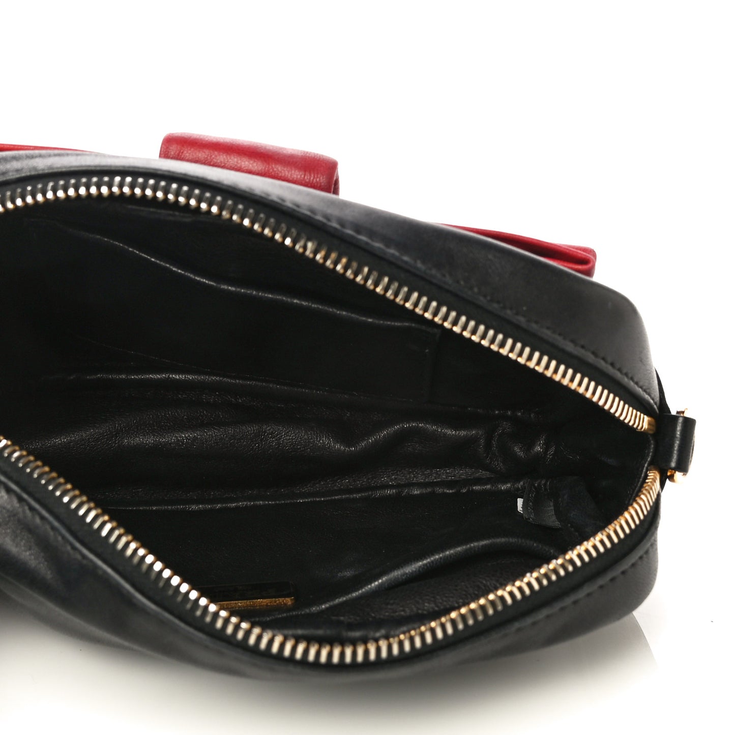 Nappa Fiocco Bow Crossbody Clutch Black Fuoco