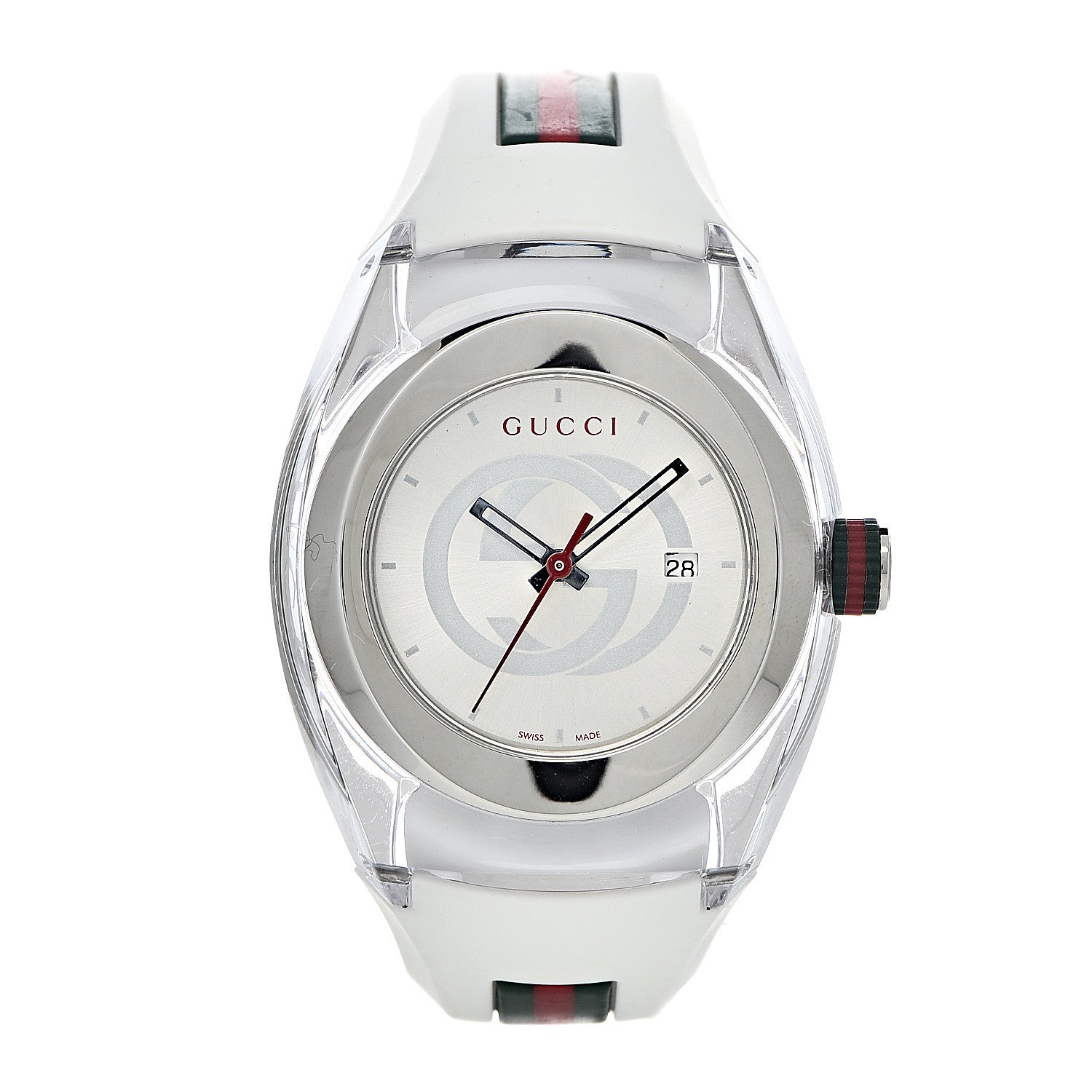 Gucci Stainless Steel Rubber 36mm Sync Web Quartz Watch 1 of 10
