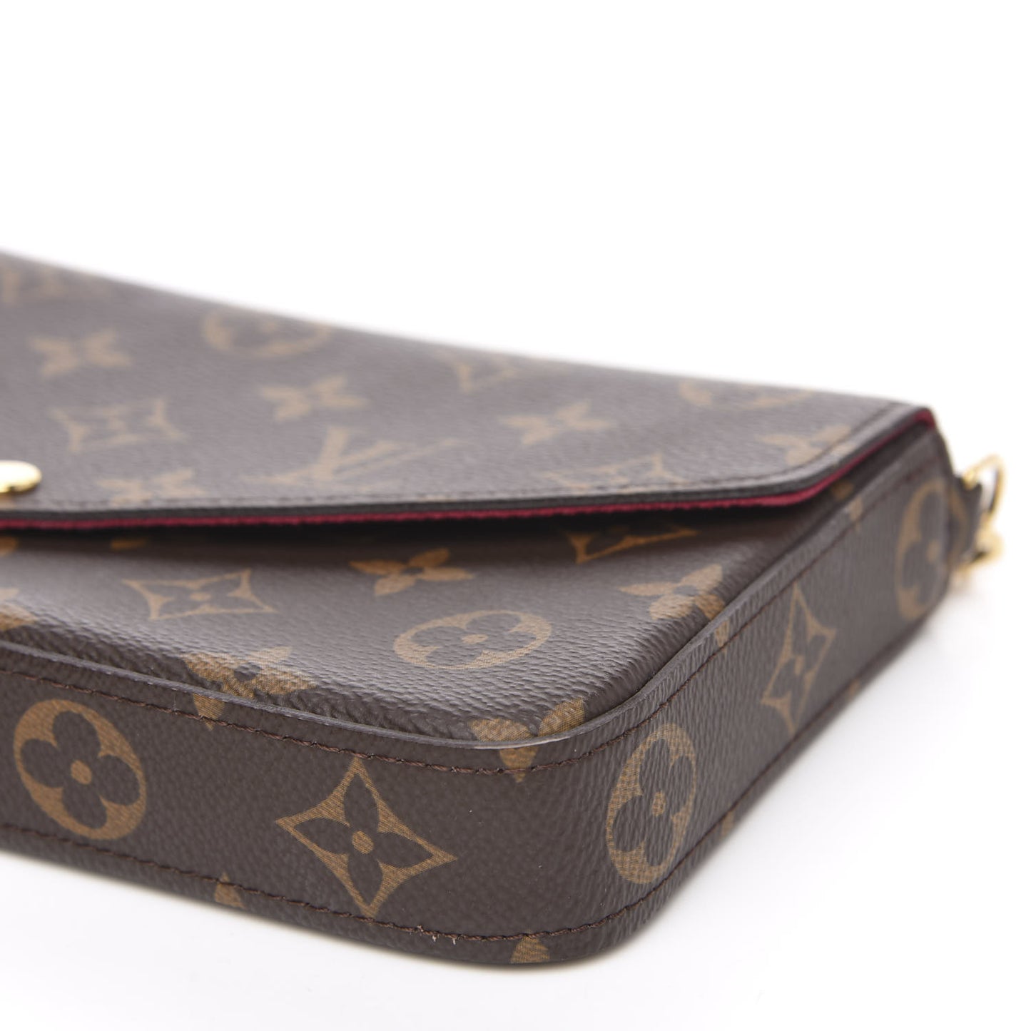Monogram Pochette Felicie Chain Wallet Fuchsia