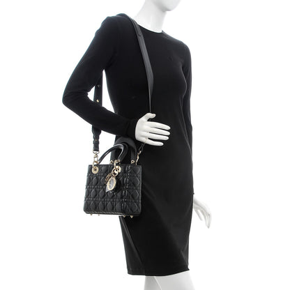 Christian Dior Lambskin Cannage Small Lucky Badges My Lady Dior Black 2 of 9