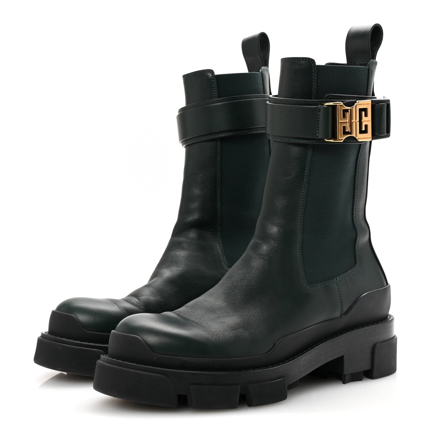 Calfskin 4G Terra Ankle Boots 37 Green Black