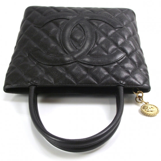 Caviar Medallion Tote Black