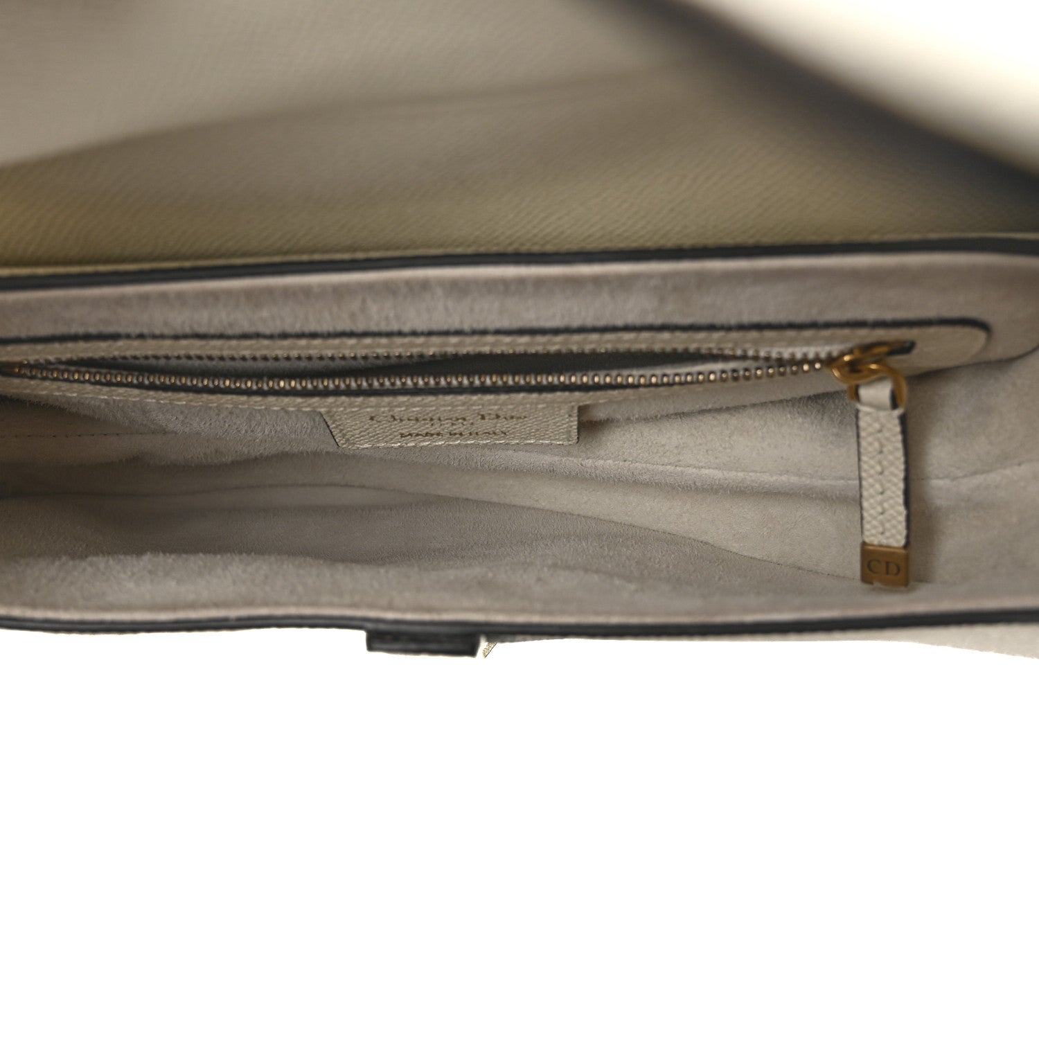 Christian Dior Grained Calfskin Saddle Bag With Strap Latte 5 of 11