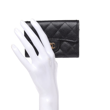 Chanel Caviar Quilted Flap Card Holder Wallet Black 2 of 9