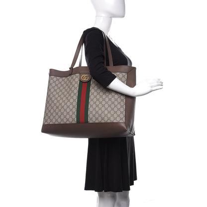 Gucci GG Supreme Monogram Web Large Ophidia Tote Brown 2 of 9