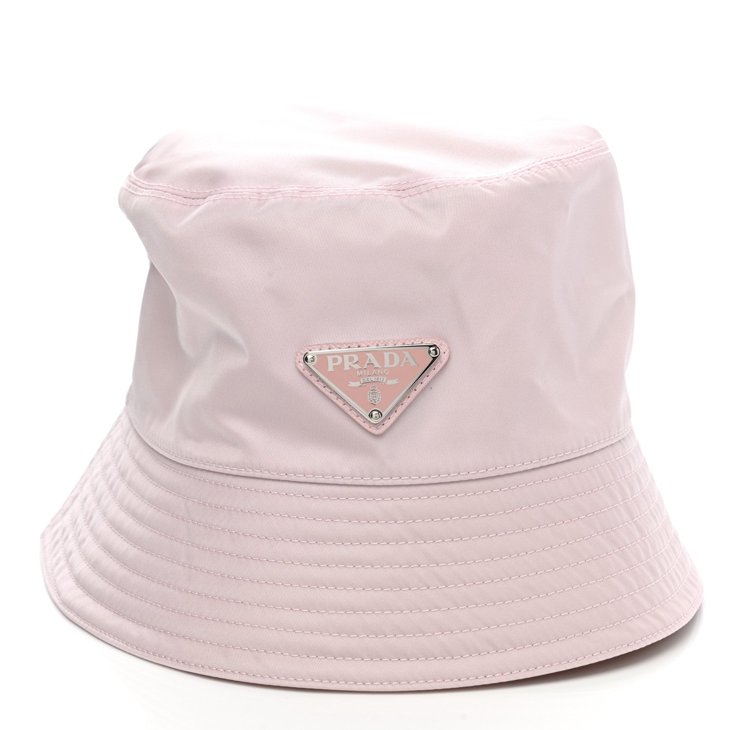 Prada Re-Nylon Metal Triangle Logo Womens Bucket Hat XL Alabastro 1 of 8
