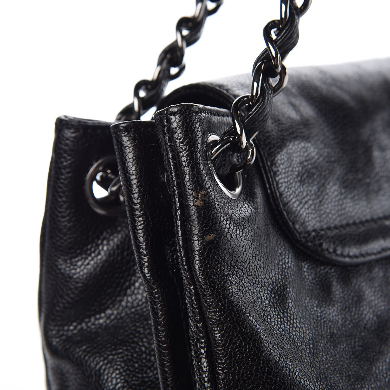 Chanel Glazed Caviar Pocket In The City Tote Black 8 of 8