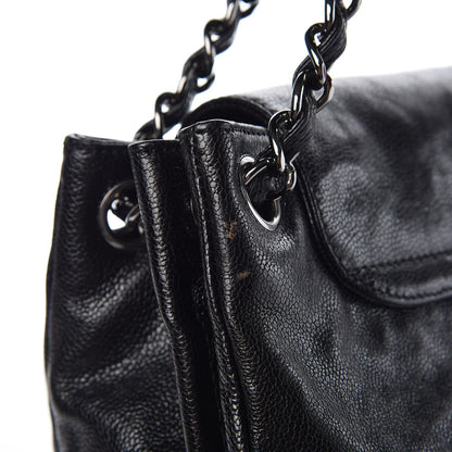 Chanel Glazed Caviar Pocket In The City Tote Black 8 of 8