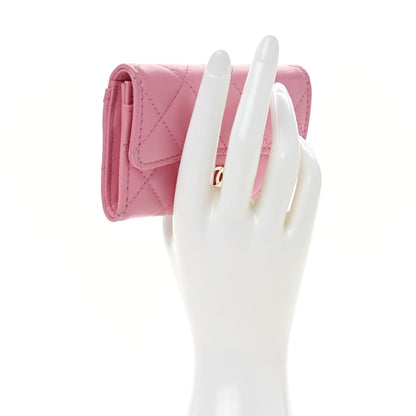 Chanel Lambskin Quilted Flap Card Holder Wallet Pink 2 of 11