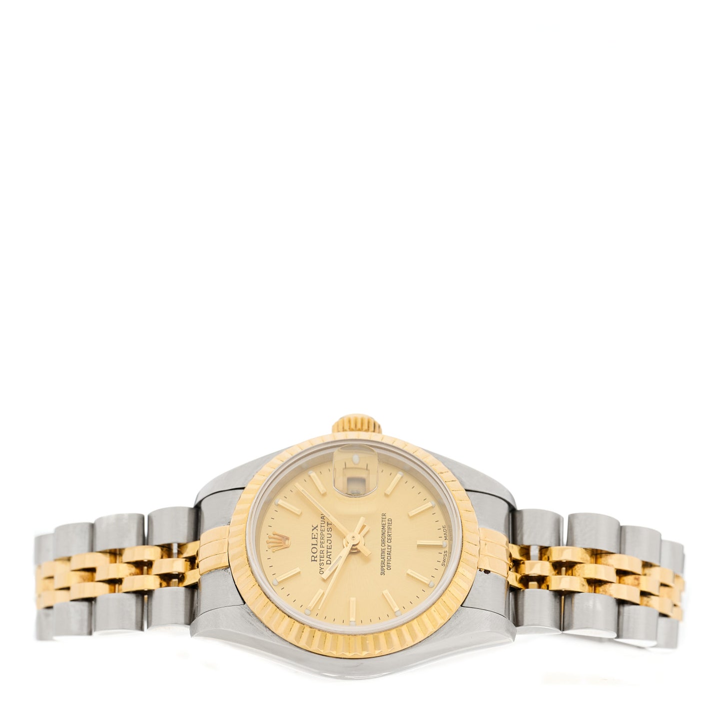 Stainless Steel 18K Yellow Gold 26mm Oyster Perpetual Datejust Watch Champagne 79173