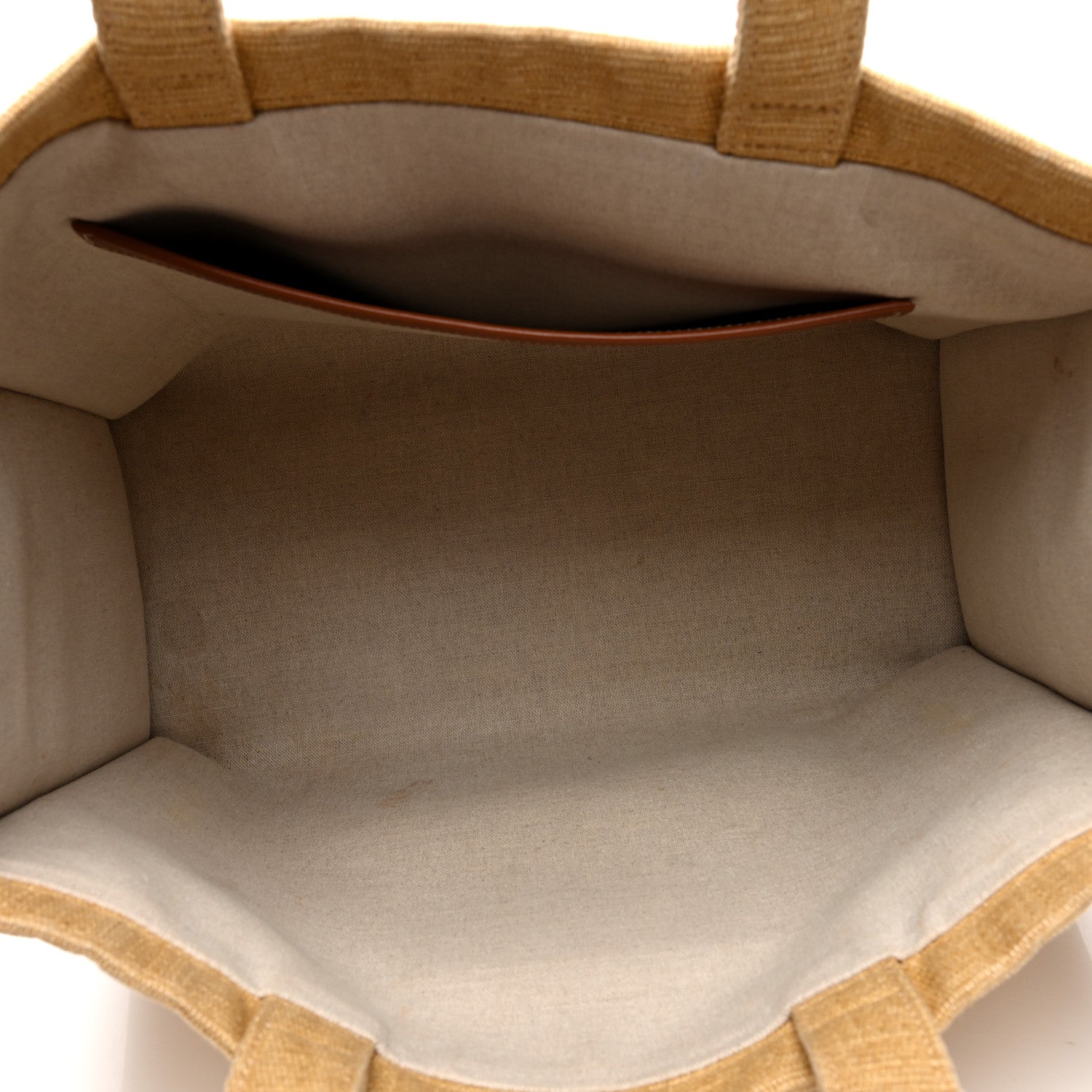 Celine Canvas Calfskin Triomphe Large Cabas  Natural Tan 5 of 9