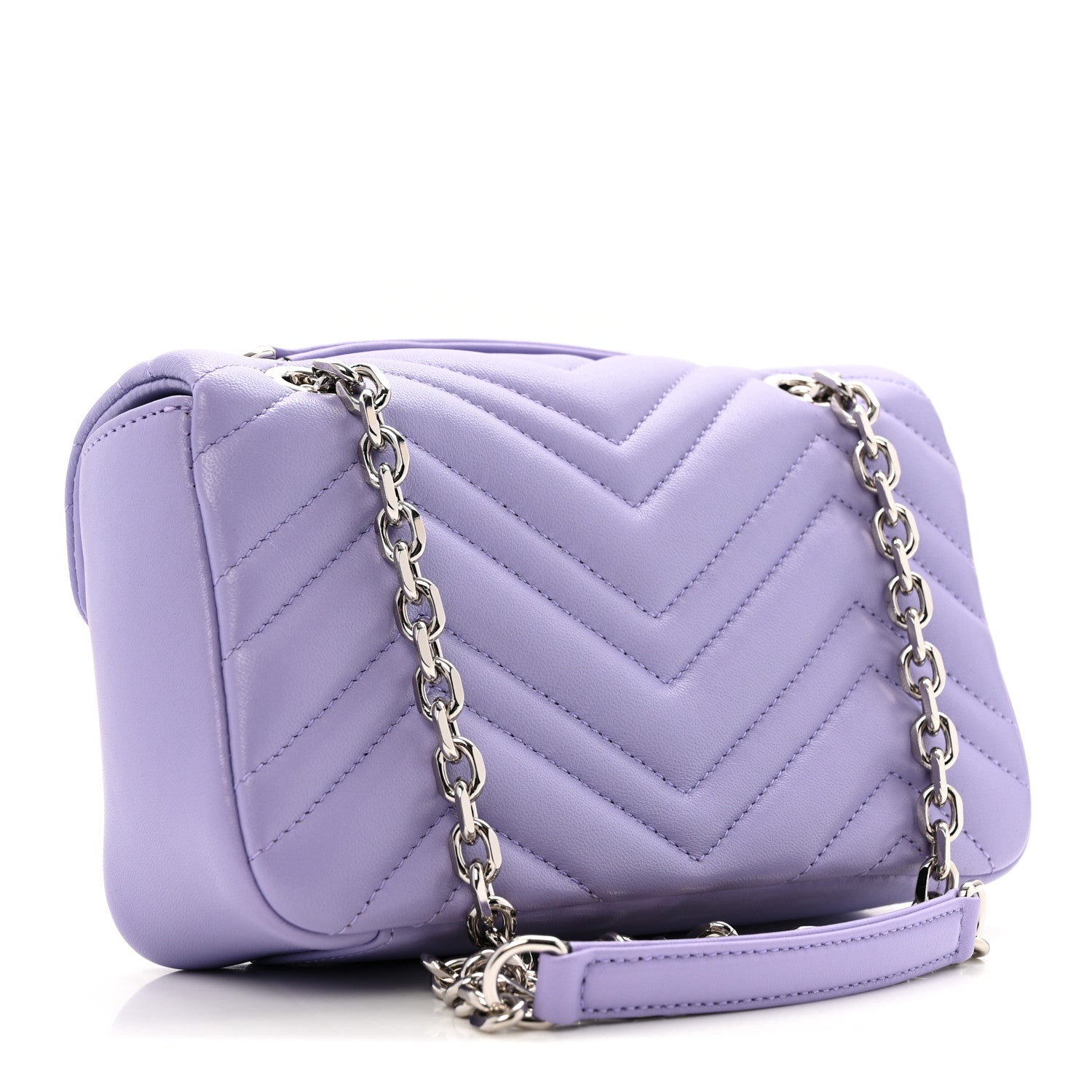 Gucci Lambskin Matelasse Small GG Marmont Shoulder Bag Lapis 2 of 9