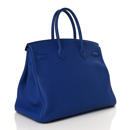 Hermes Togo Birkin 35 Bleu Electrique 2 of 9