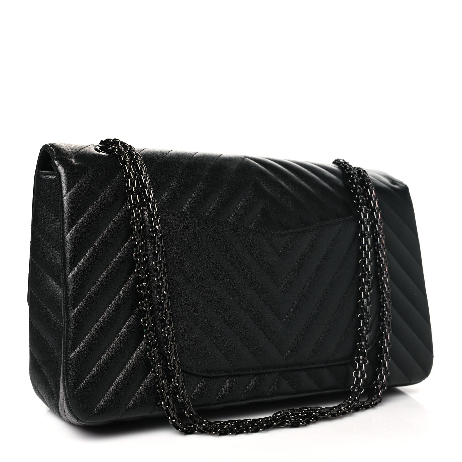 Chanel Sheepskin Chevron Quilted 2.55 Reissue 227 Flap So Black 3 of 10