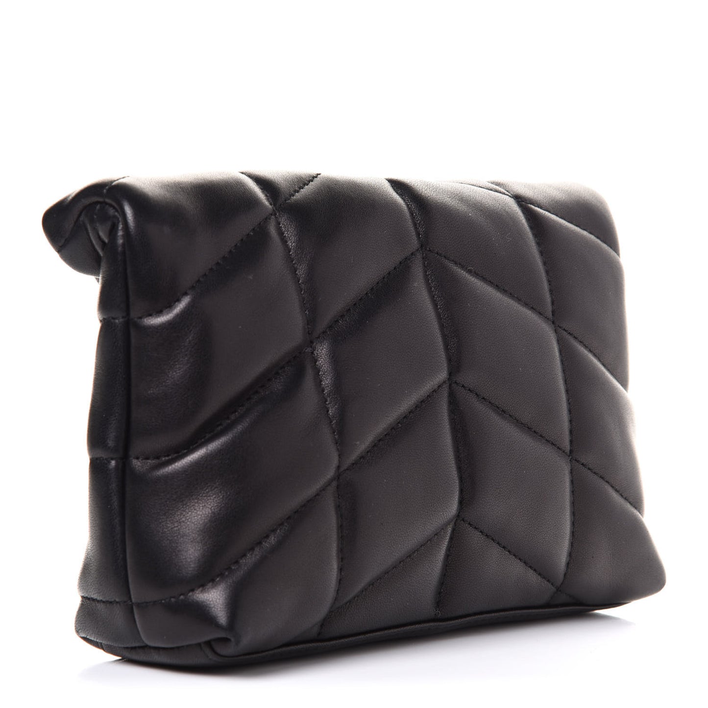 Lambskin Monogram Loulou Puffer Pouch Clutch Black
