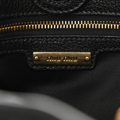 Miu Miu Goatskin Madras 2Way Shoulder Bag Black 5 of 8