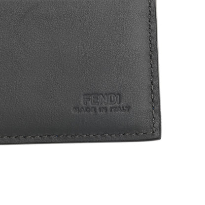 Fendi Vitello Elite Century Shadow Logo Bi-Fold Wallet Blue Neon Asfalto 6 of 7