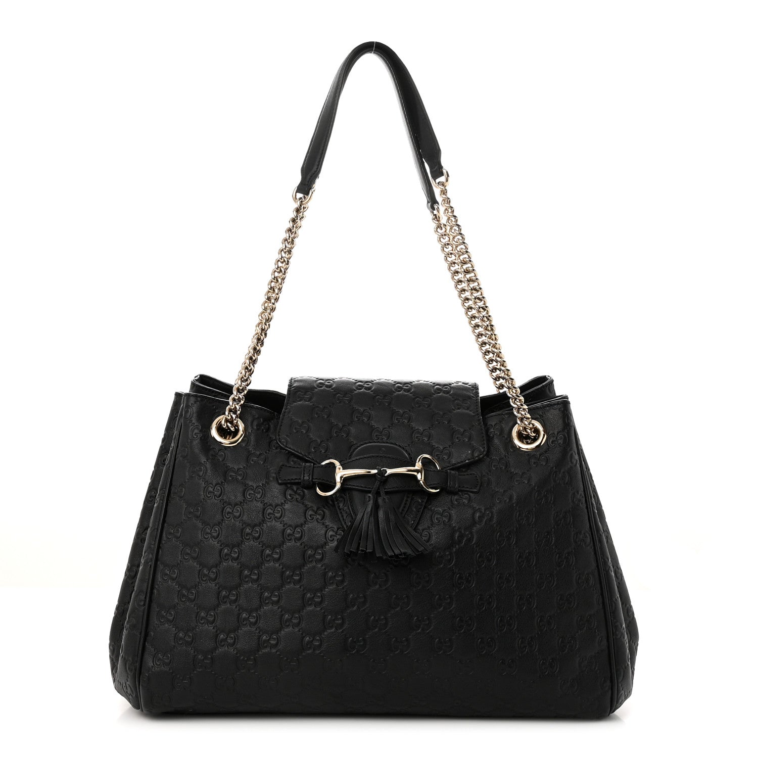 Gucci Guccissima Medium Emily Shoulder Bag Black 1 of 11