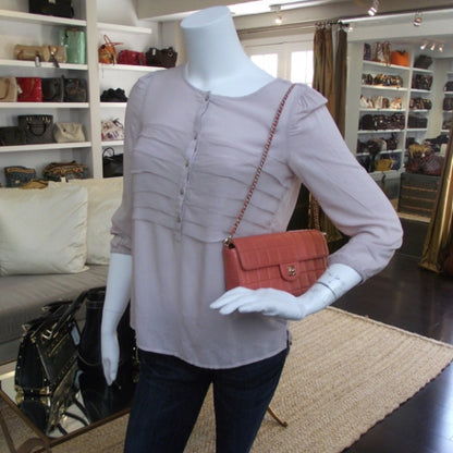 Chanel Lambskin East West Chocolate Bar Classic Flap Red 2 of 12