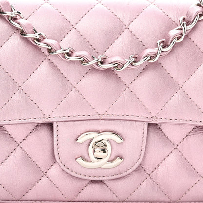 Chanel Metallic Calfskin Quilted Mini Rectangular Flap Pink 8 of 10