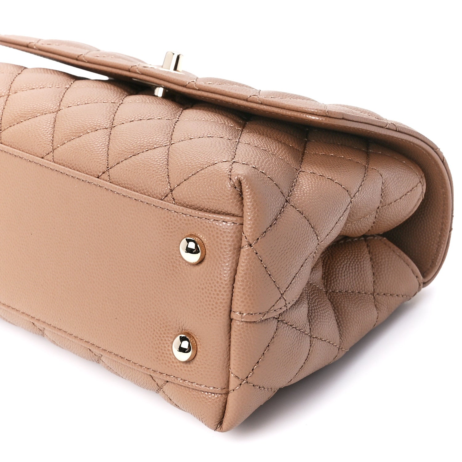 Chanel Caviar Quilted Mini Coco Handle Flap Beige 11 of 12