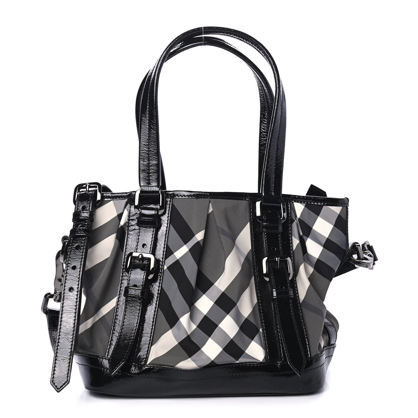Nylon Beat Check Shoulder Bag Black