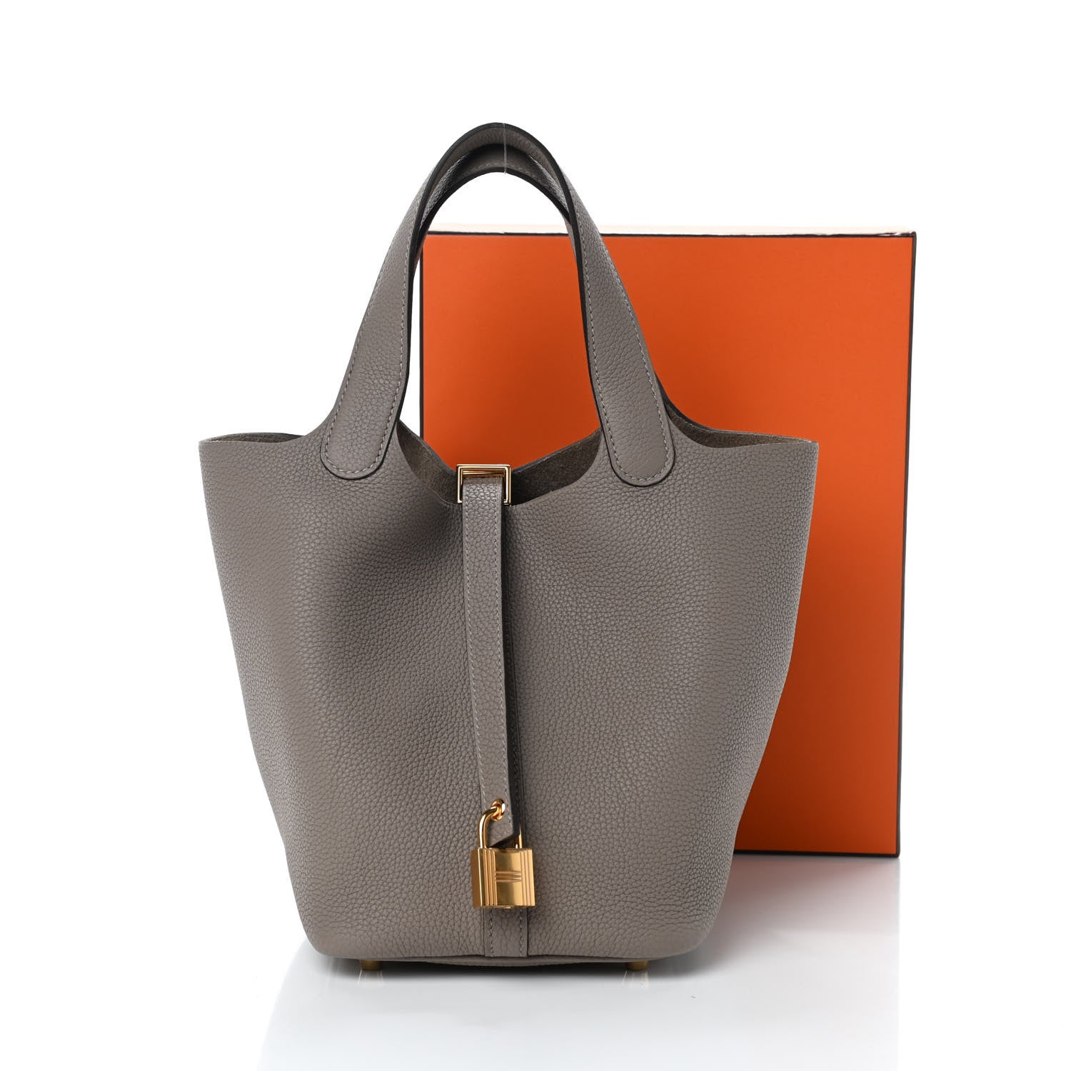 Hermes Taurillon Clemence Picotin Lock 18 PM Gris Asphalte 11 of 11