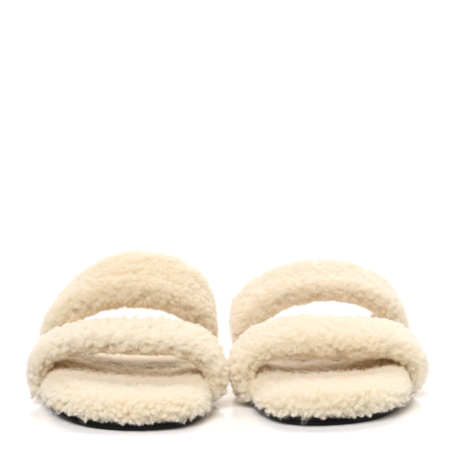 Saint Laurent Shearling Mens Bleach Flat Slide Sandals 43 Naturale 3 of 10