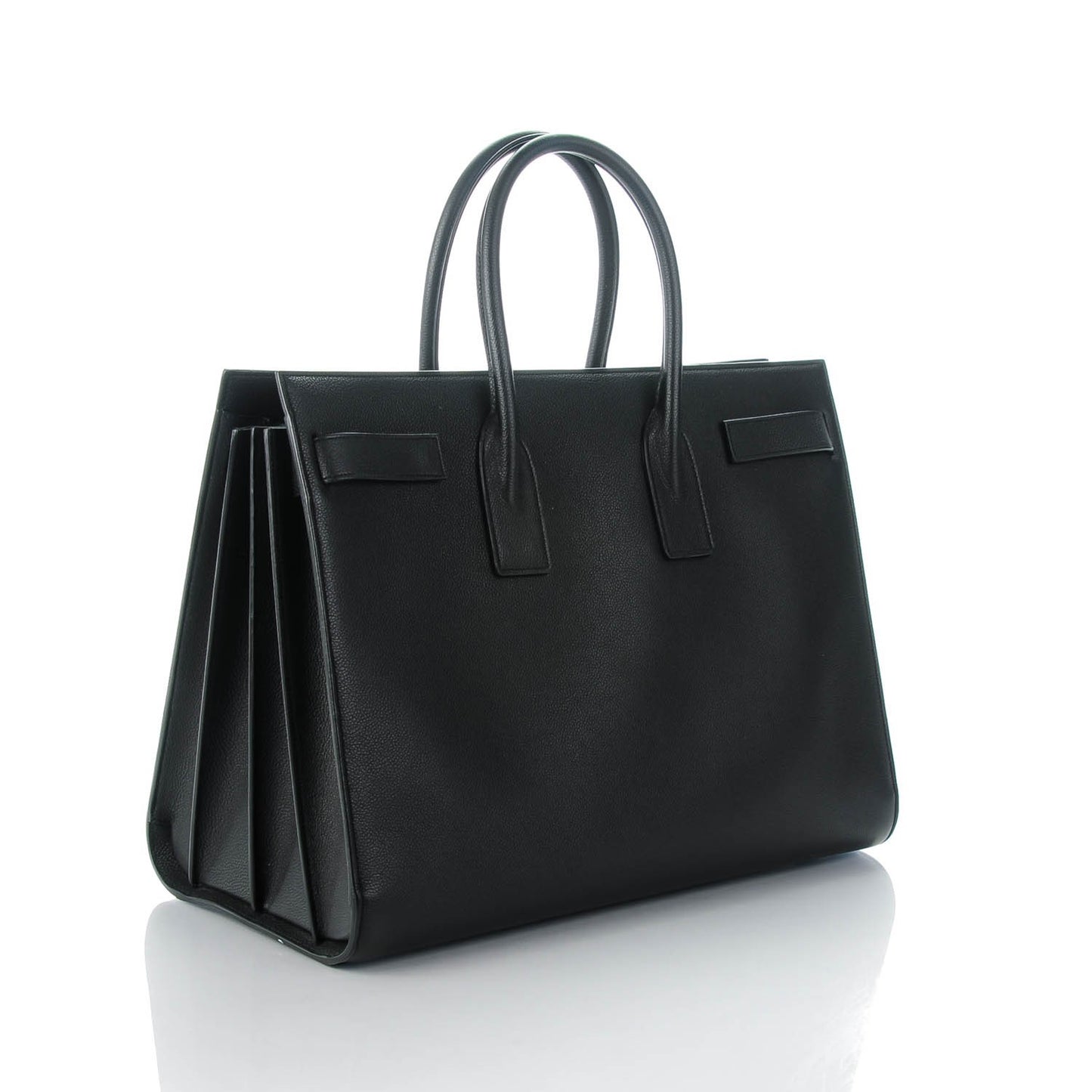 Grained Calfskin Large Sac De Jour Carryall Black