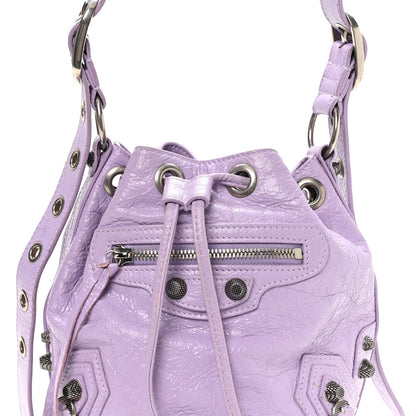 Balenciaga Agneau Arena Le Cagole Bucket Bag XS Lilac 8 of 10