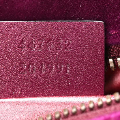 Gucci Velvet Matelasse Small GG Marmont Chain Shoulder Bag Cyclamen 6 of 9