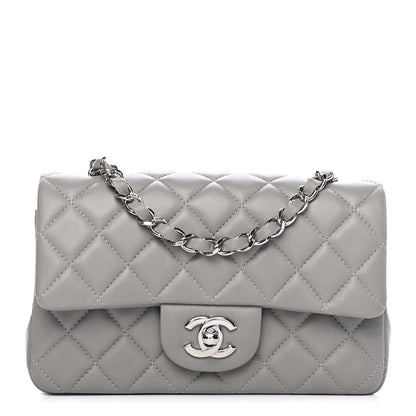 Chanel Lambskin Quilted Mini Rectangular Flap Grey 1 of 9